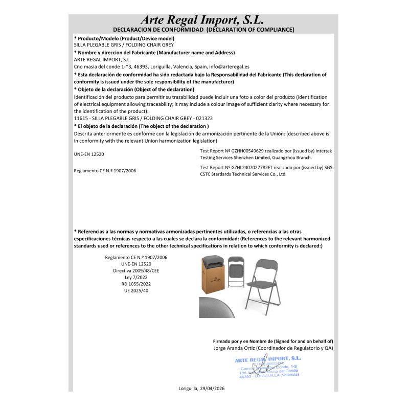 FOLDING CHAIR GREY