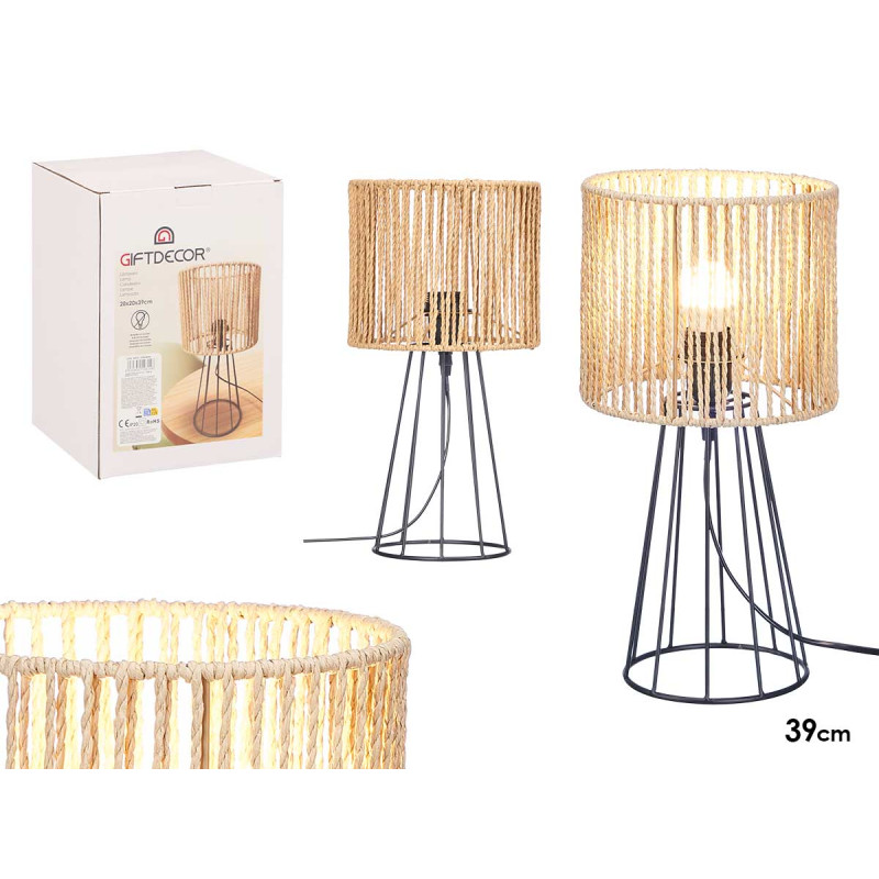 TABLE LAMP CONICAL BASE TULIP ROPE