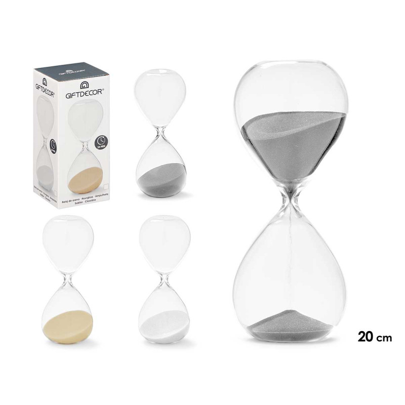 SABLIER 15CM ASRT 3 COUL NEUTRE ENVIRON 30 MINUTES