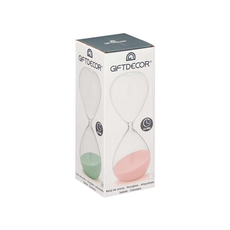 SABLIER 15CM ASRT 3 COUL PASTEL ENVIRON 45 MINUTES