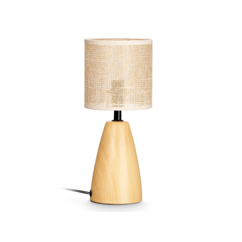 LAMPARA SOBREMESA EFECTO MADERA OVAL ALTA