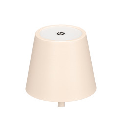 CANDIEIRO MIDNIGHT MESA METALICO LED USB BEGE