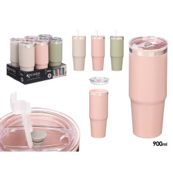 BICCHIERE DOPPIO STRATO 900 ML ASS 3 COL