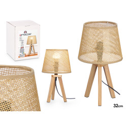 LAMPADA DA TAVOLO SCHERMO NATURALE CONICO 32 CM