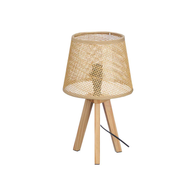 LAMPE DE TABLE ABAT-JOUR NATUREL CONIQUE 32 CM 