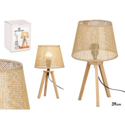 CANDEEIRO DE MESA NATURAL CONICO 39CM