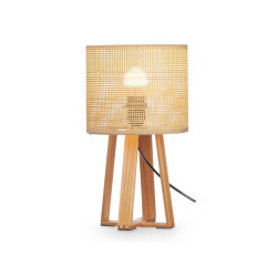 LAMPADA DA TAVOLO SCHERMO NATURALE CILINDRO 36 CM