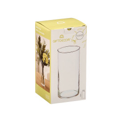 26CM DIAM 12 CM CYLINDER GLASS VASE
