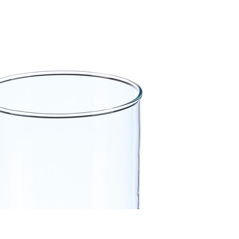 26CM DIAM 12 CM CYLINDER GLASS VASE