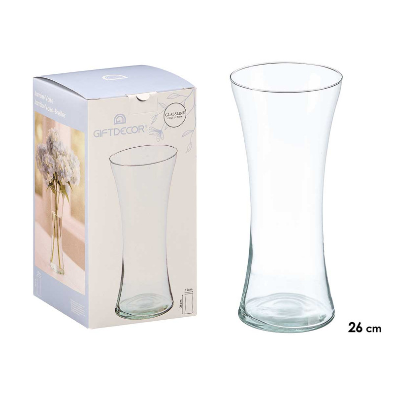 VASO VETRO STRETTO BOCCA LARGA 26CM
