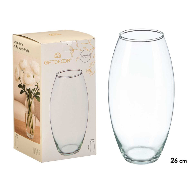 CONVEX CRYSTAL VASE 26CM