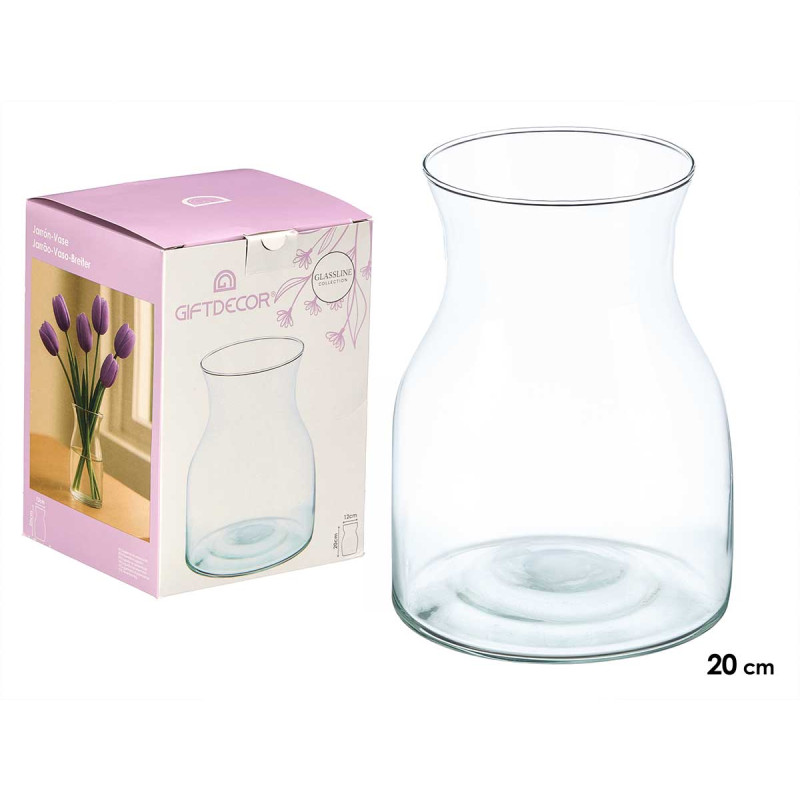 VASO VETRO LARGO FORMA 20CM