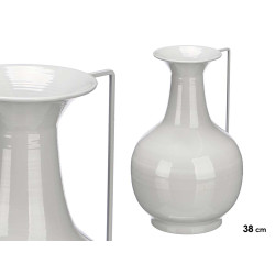 JARRON BOLA 38CM GRIS