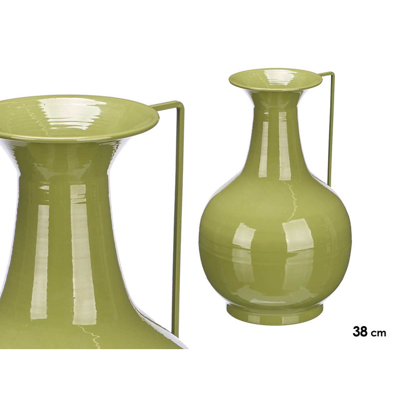 GREEN BALL VASE 38CM