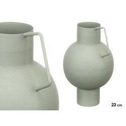 VASE CONVEXE EN ACIER VERT PASTEL