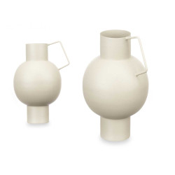VASE CONVEXE EN ACIER COULEUR CRÈME PASTEL