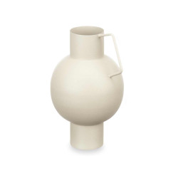 VASE CONVEXE EN ACIER COULEUR CRÈME PASTEL