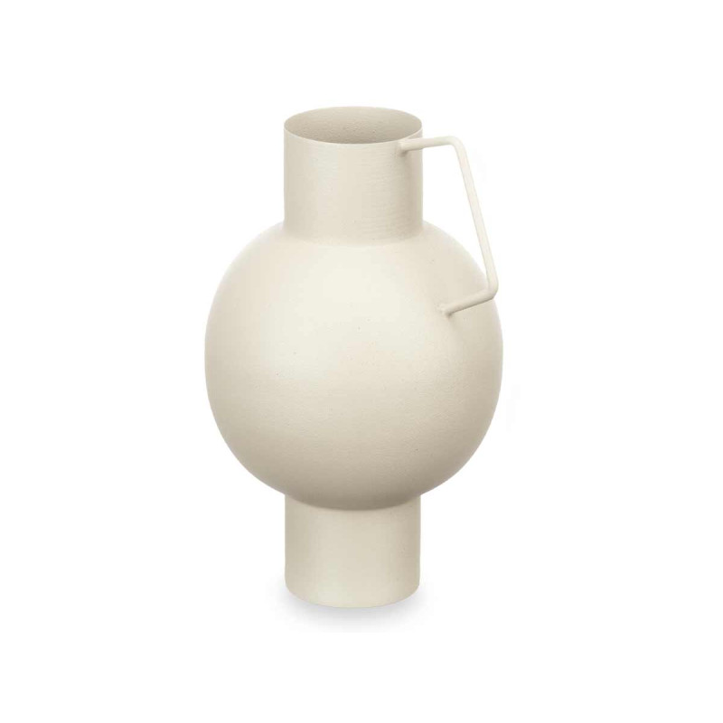 VASE CONVEXE EN ACIER COULEUR CRÈME PASTEL