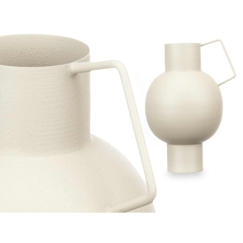 CONVEX STEEL VASE CREAM PASTEL COLOUR