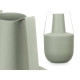 STEEL VASE DOUBLE HANDLE GREEN PASTEL COLOUR
