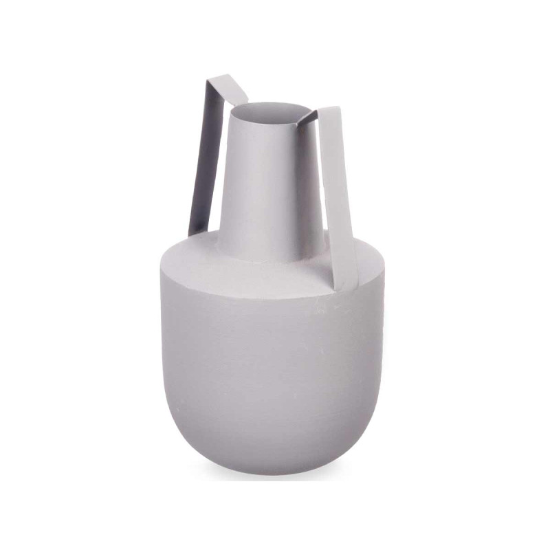 VASO EM AÇO ASA DUPLA CINZENTO CLARO