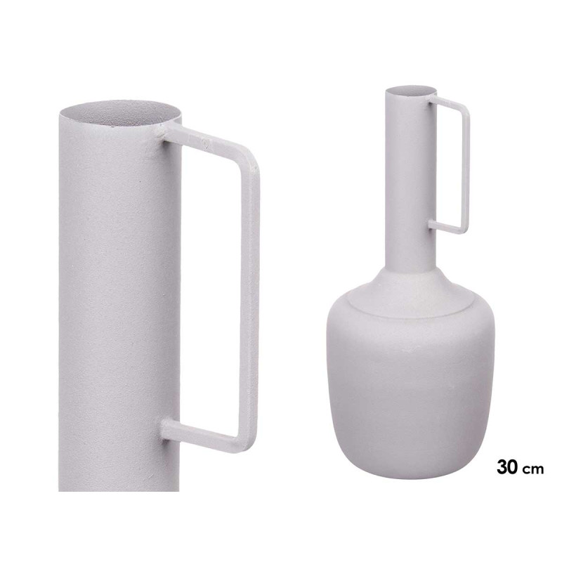 VASE ACIER ANSE RECTANGULAIRE  GRIS PASTEL