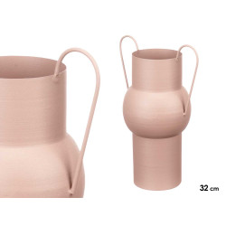 VASE CONVEXE EN ACIER COULEUR SABLE PASTEL MOYEN