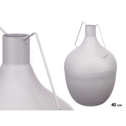 VASE ACIER BOUTEILLE GRIS PASTEL GRAND