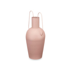 STEEL VASE DOUBLE HANDLE SAND PASTEL COLOUR LARGE