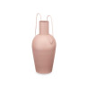 VASE ACIER DOUBLE ANSE COULEUR SABLE PASTEL GRAND