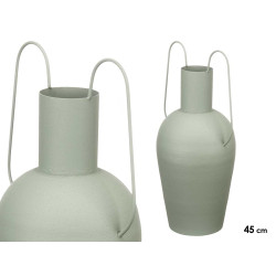 VASE ACIER DOUBLE ANSE VERT PASTEL GRAND