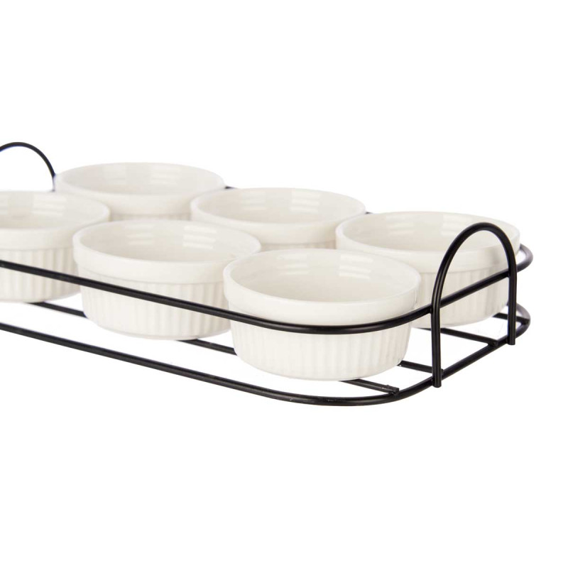 SET 6 PCS PORCELAIN APPETIZER WITH STAND