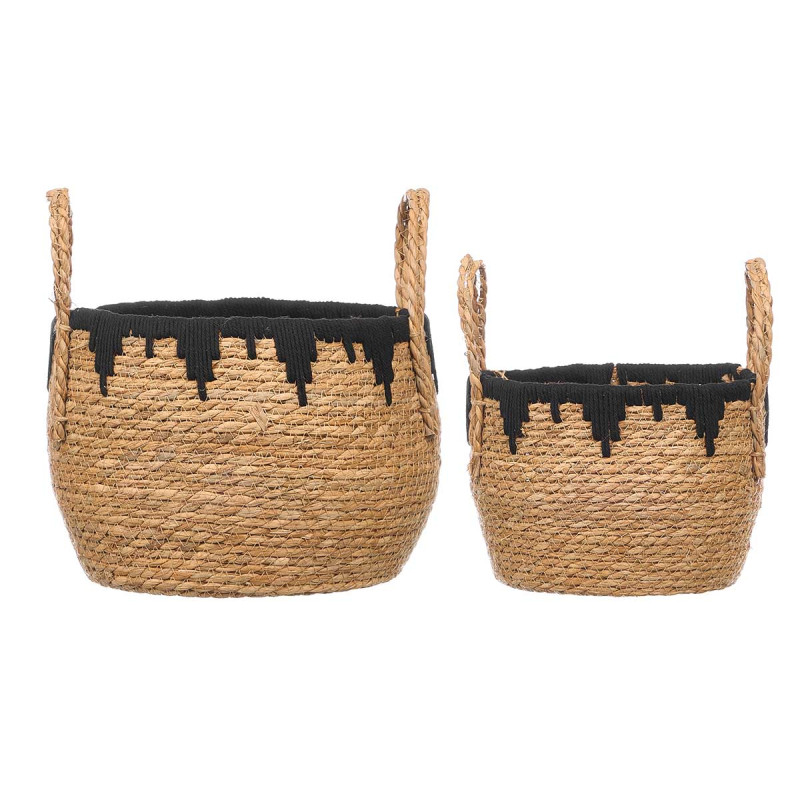 SET 2 VASOS PLANTAS BORDA PRETA