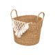 VASO VIME MACRAME POMPOM BRANCO GRANDE