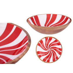 CENTRO MESA MADERA HONDO CANDY 30CM