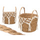 VASO VIME MACRAME SUSPENSO BRANCO GRANDE