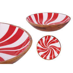CENTRO MESA MADERA HONDO CANDY 37CM