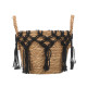SMALL BLACK HANGING MACRAME WICKER PLANTER