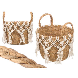 VASO MACRAME SUSPENSO BRANCO PEQUENO