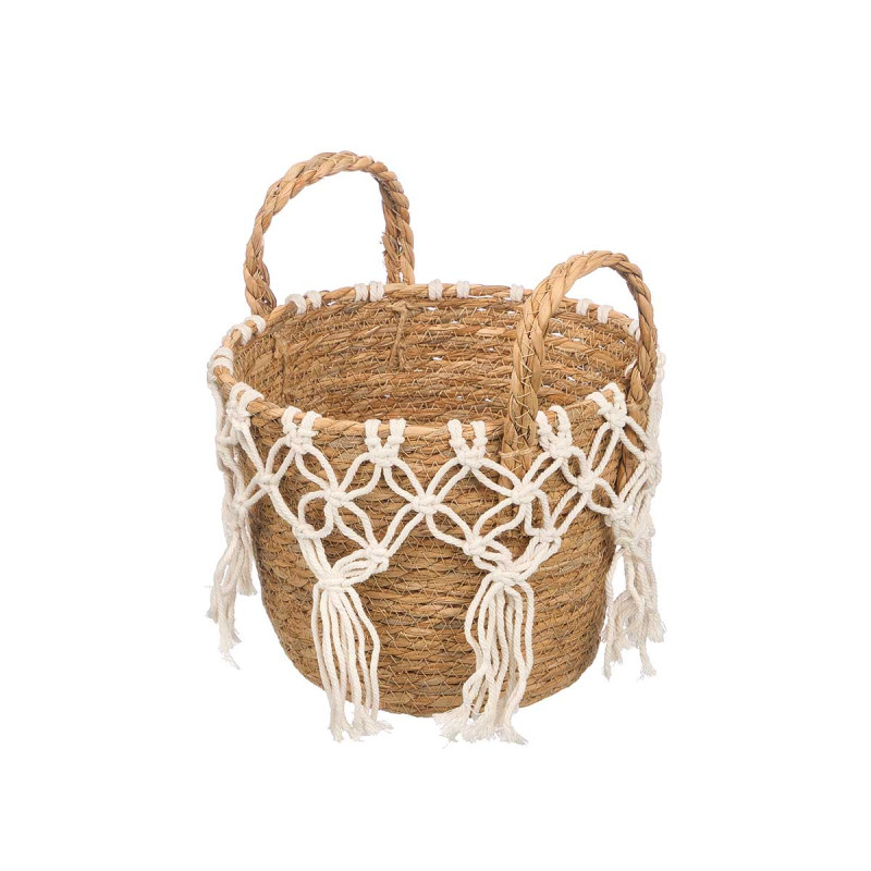 MACETERO MACRAME COLGANTE BLANCO PEQUEÑO