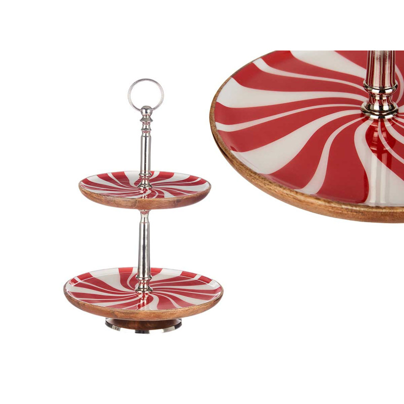CENTRO MESA MADEIRA DUPLA CANDY 41CM
