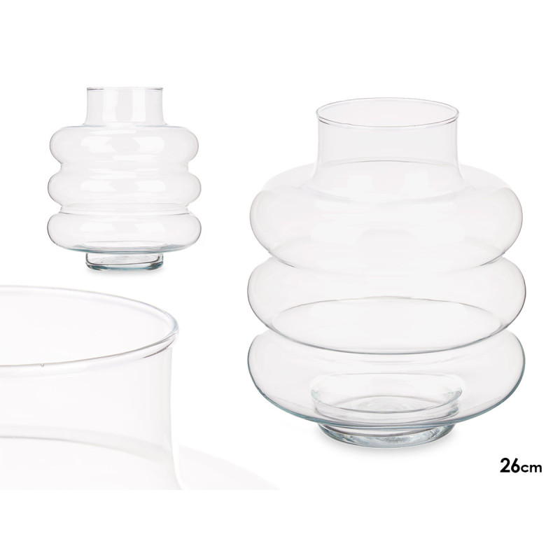 GLASS CLOUD VASE 23X26CM