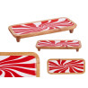 CENTRE DE TABLE BOIS OVAL AVEC PIED CANDY 38CM