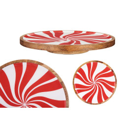 CENTRO MESA MADERA REDONDO GIRATORIO CANDY 40CM