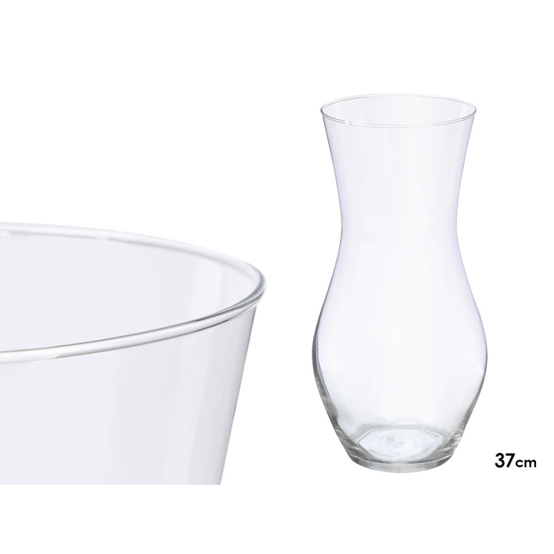 VASO VETRO BOMBATO 37CM