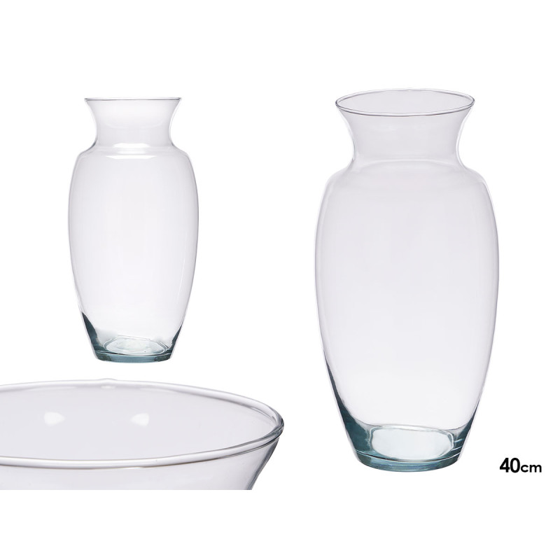 CRYSTAL VASE WIDE NECK 40CM