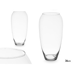 VASO VETRO BOMBATO 36CM