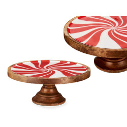 CENTRO MESA MADERA REDONDO CON BASE CANDY 33CM