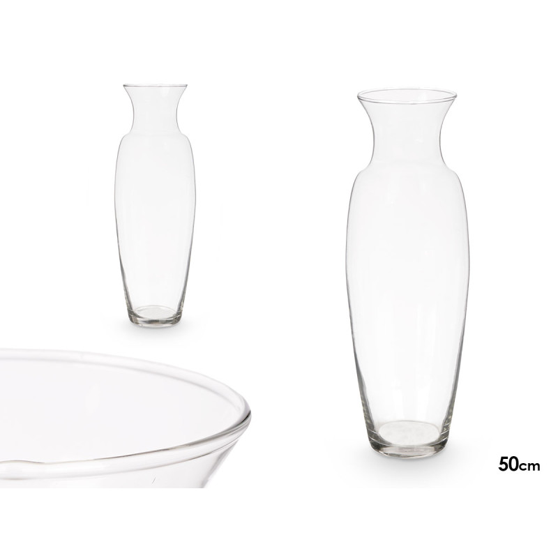 VASE EN VERRE GOULOT LARGE 50CM 