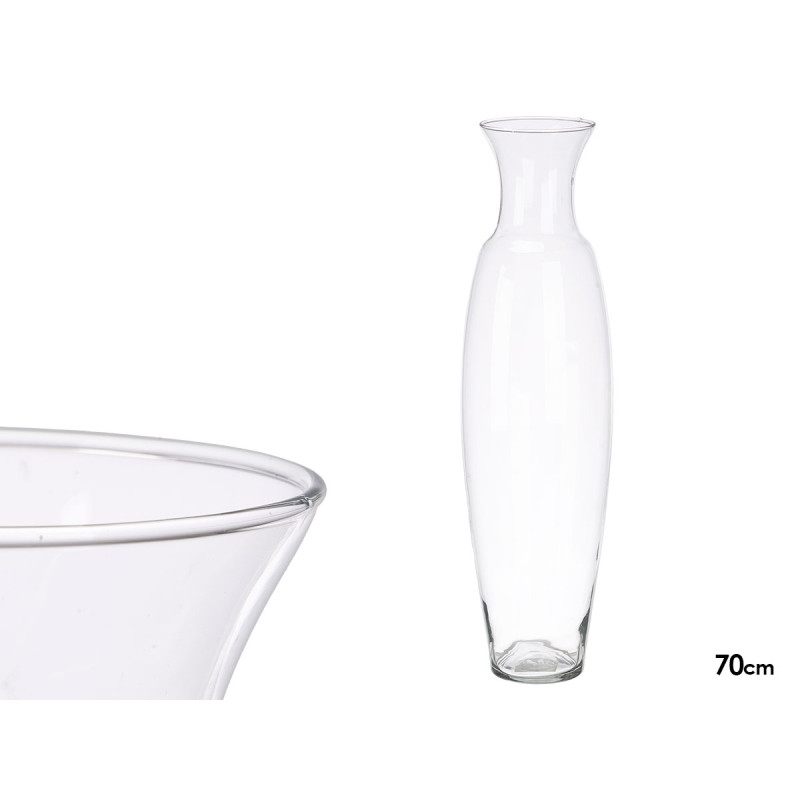VASO VETRO COLLO LARGO 70CM